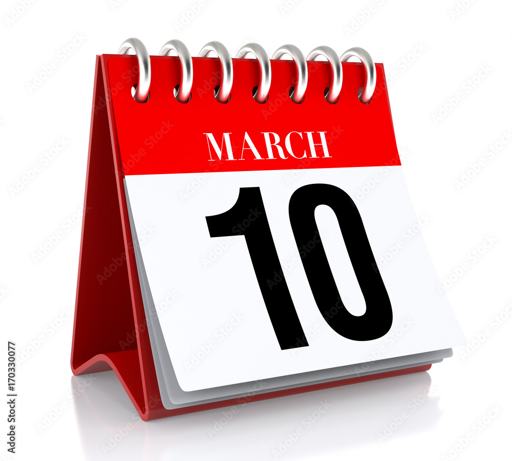 March 10. Calendar March 10. Calendar