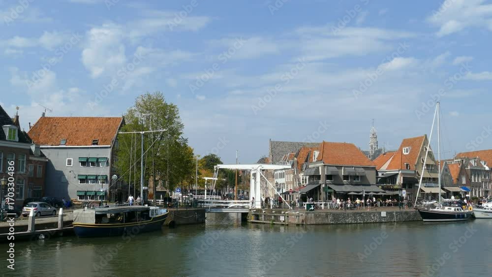 View over the city and harbor in Hoorn View over the city and harbor in Hoorn