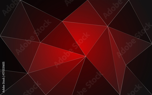Dark Red Low Poly Triangle Background - Abstract Geometric Wallpaper