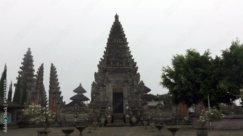 Ulun Danu Batur Temple in foggy rainy day ,Bali Indonesia Ulun Danu Batur Temple in foggy rainy day ,Bali Indonesia