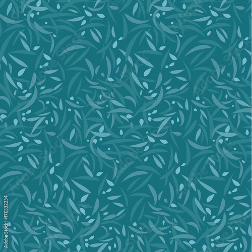 Abstract leaves and floral petal background. vector seamless pattern for fabric, wrapping paper, print and web surface design. marine blue color abstract concept design.