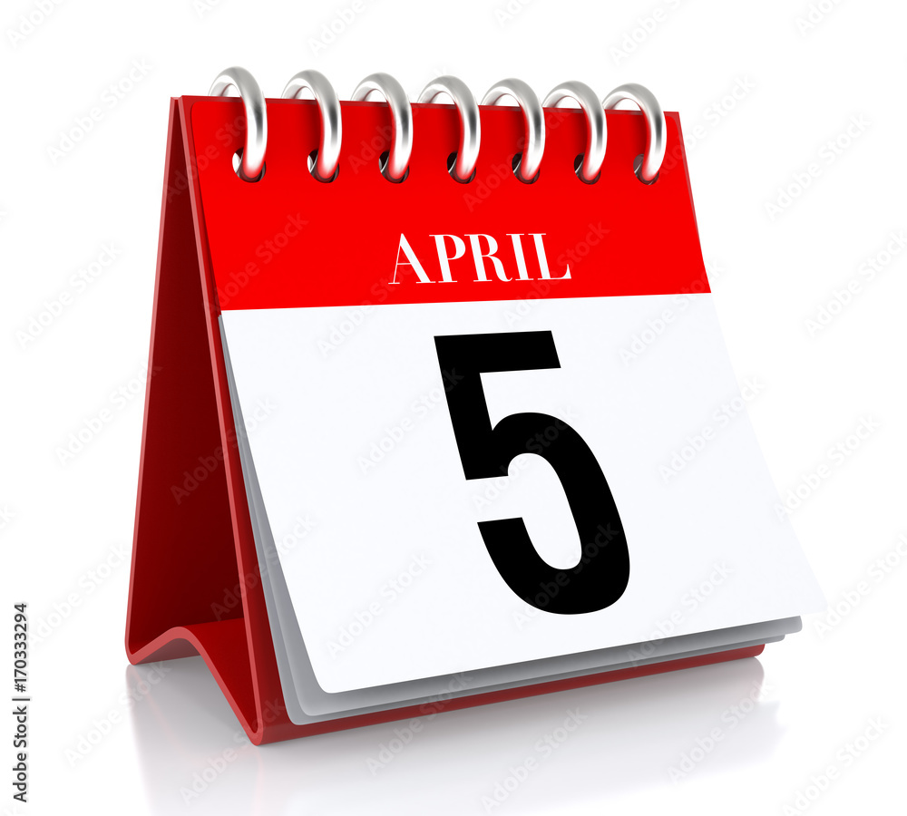 April 5. Calendar Stock Illustration | Adobe Stock