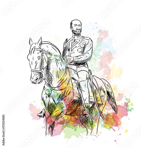 Watercolor sketch of Kala ghoda, Mumbai in vector illustration.