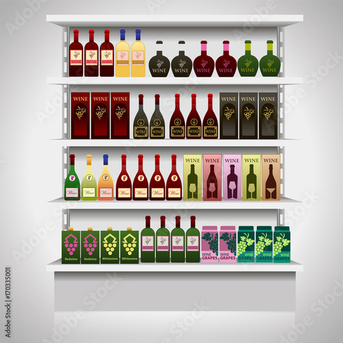 Color vector refrigerator with wine