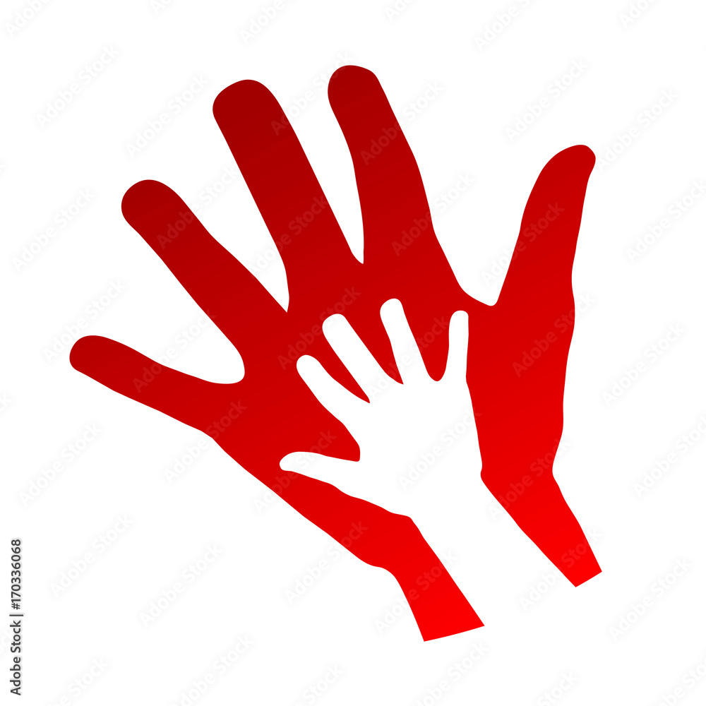 child and mother hands, family concept over white background, stock vector illustration child and mother hands, family concept over white background, stock vector illustration