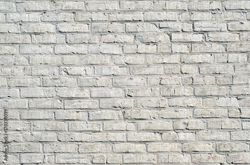 Texture of the old brick, painted in white
