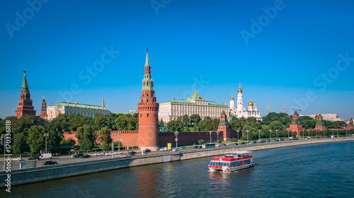 View on Kremlin and river Moscow from the Big Moskvoretsky bridge