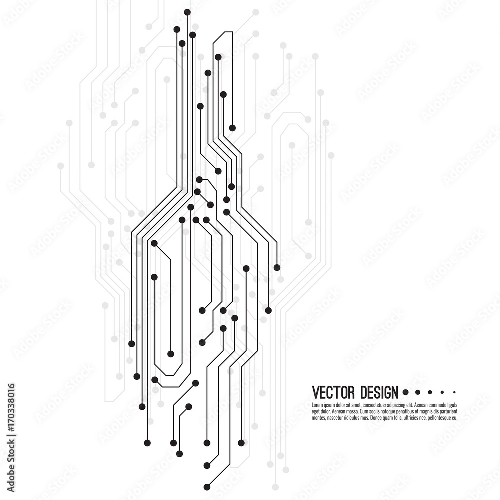 Abstract background with high tech circuit board texture. Vector ...