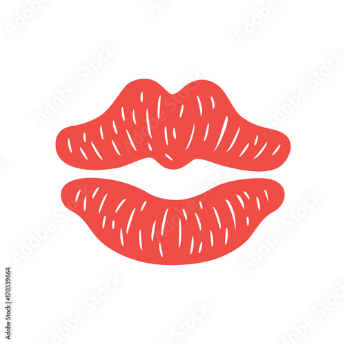 Red lipstick kiss.