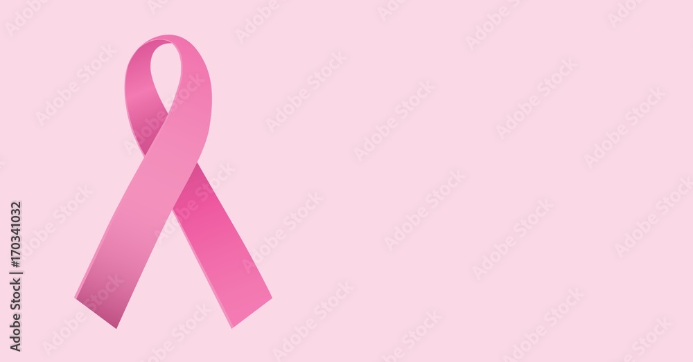 Pink ribbon and breast cancer awareness concept Pink ribbon and breast cancer awareness concept