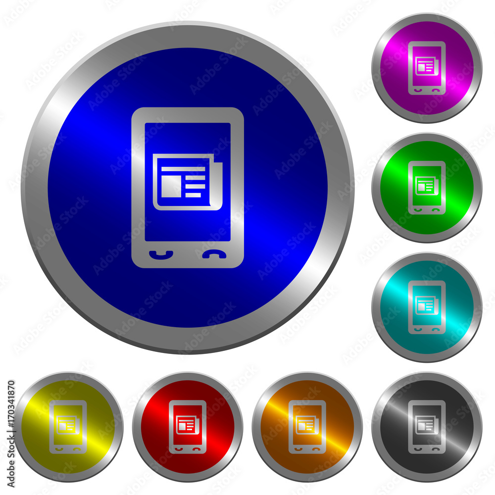 Mobile news luminous coin-like round color buttons Mobile news luminous coin-like round color buttons