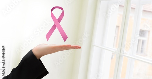 Wallpaper Mural Open hand with pink ribbon for breast cancer awareness Torontodigital.ca