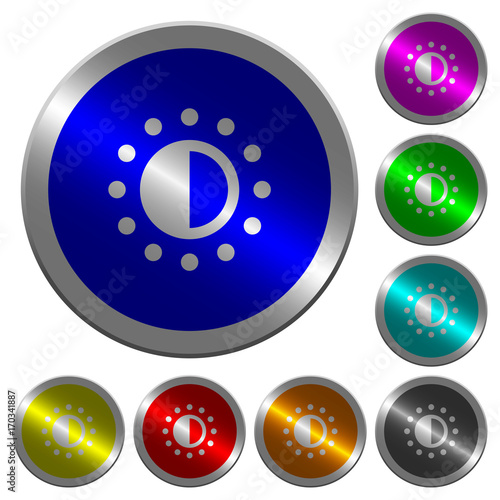 Saturation control luminous coin-like round color buttons