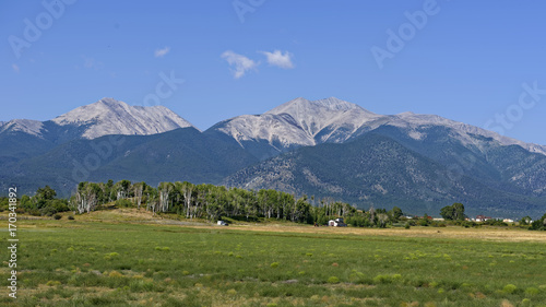 View from State Highway 24 of the Chalk Cliffs near BuenaVista, Colorado, U.S.A.