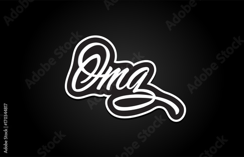 omg word text banner postcard logo icon design creative concept idea