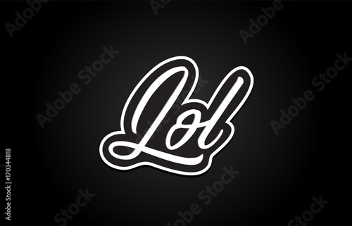 lol word text banner postcard logo icon design creative concept idea