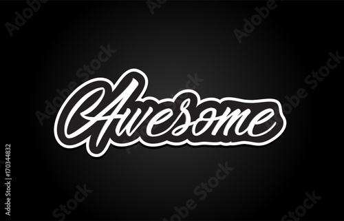awesome word text banner postcard logo icon design creative concept idea