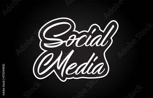 social media word text banner postcard logo icon design creative concept idea