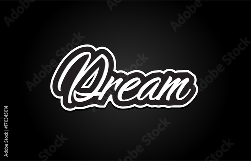 dream word text banner postcard logo icon design creative concept idea