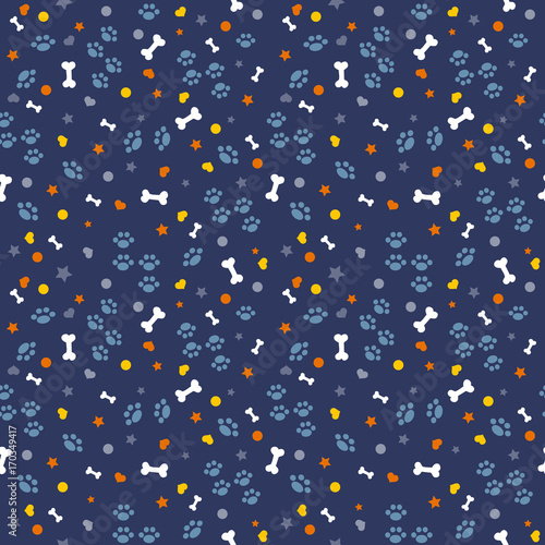 Bright texture for pets, vector. Funny seamless background with a pet theme. Cute illustration