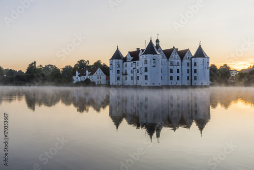 Glucksburg water castle at dawn, Germany