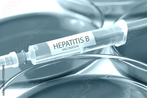 hepatitis b vaccination blue colored theme