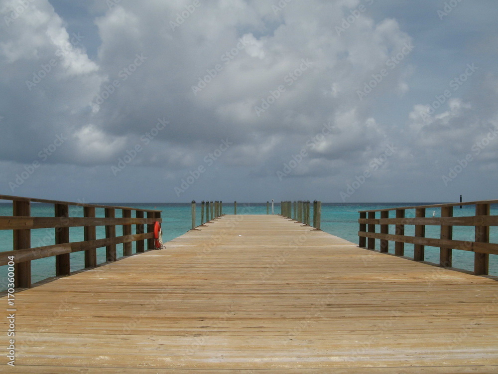 Wooden Dock in Grand Turk, Turks & Caicos Islands