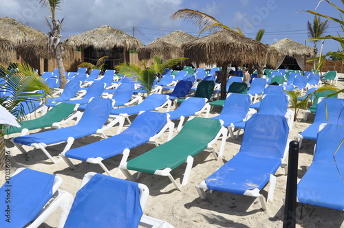 Chairs on the Beach in Grand Turk, Turks & Caicos Islands