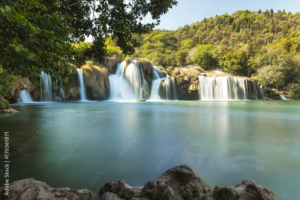 Naklejka premium Chorwacja, Wodospady Krka