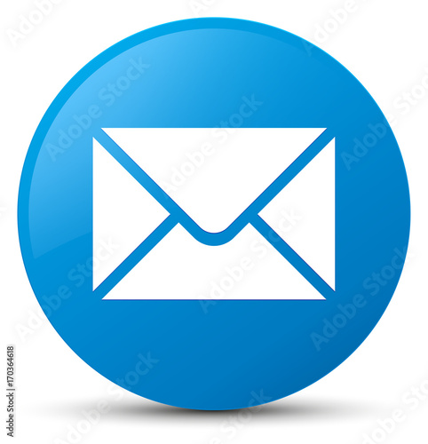 Email icon cyan blue round button