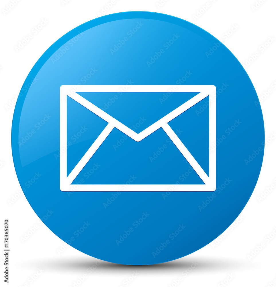 Email icon cyan blue round button Email icon cyan blue round button