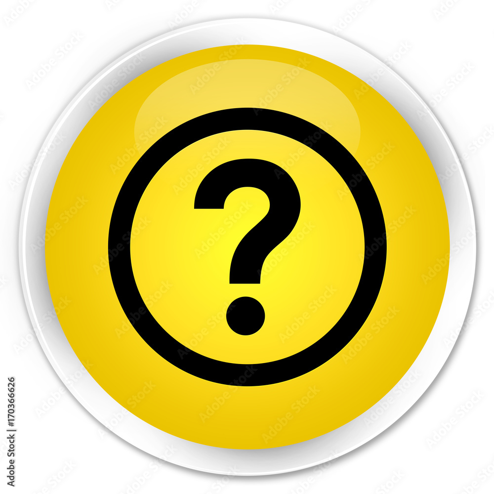 Question icon premium yellow round button