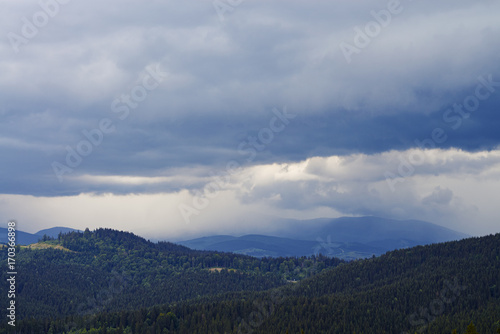 Picturesque vista of Carpathian mountains