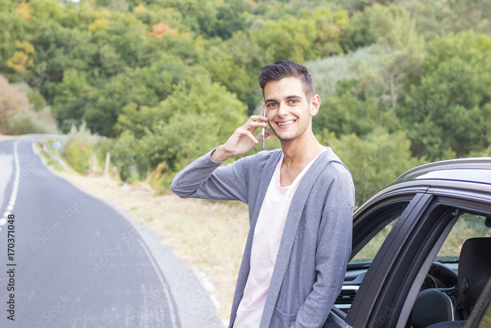 man in the car with the mobile phone man in the car with the mobile phone