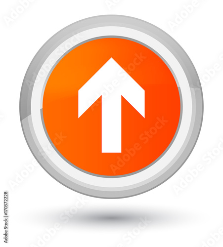 Upload arrow icon prime orange round button