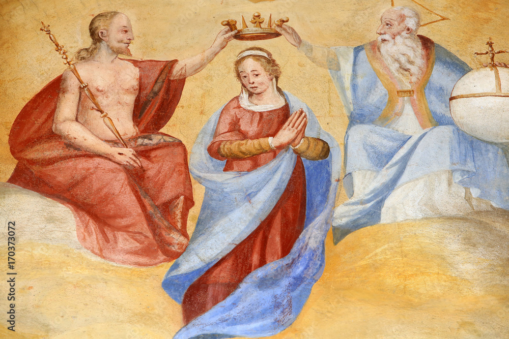 Le Couronnement de la Vierge. Sanctuaire Madonna del Sasso. XVIe sicle. Locarno. Orselina. Suisse. The Coronation of the Virgin.