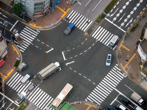 上空から見た交差点
