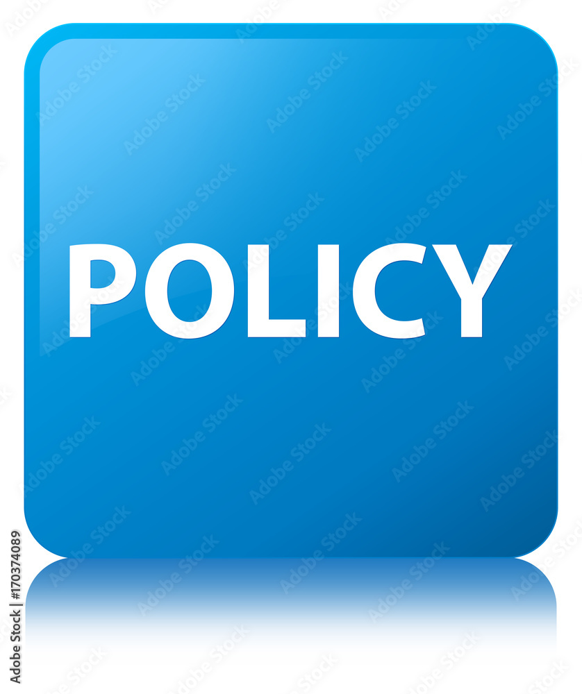 Policy cyan blue square button Policy cyan blue square button