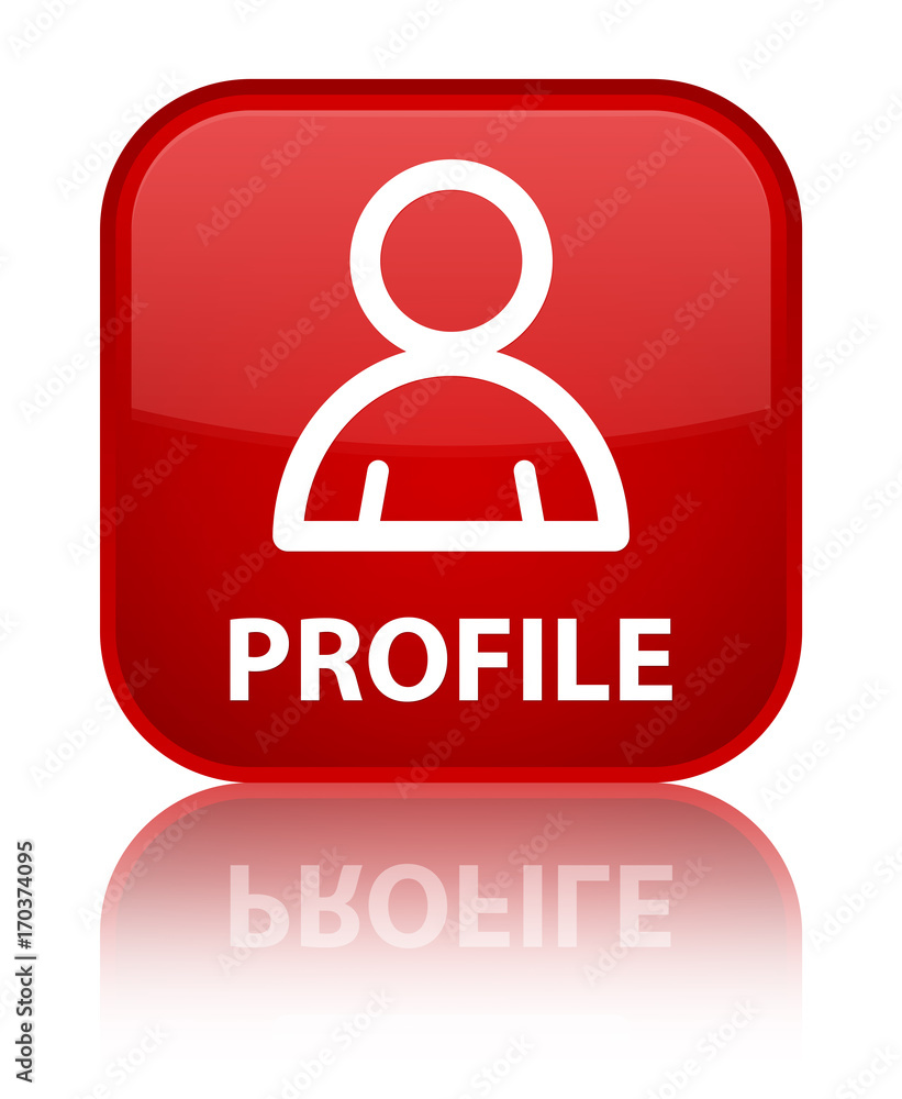 Profile (member icon) special red square button Profile (member icon) special red square button