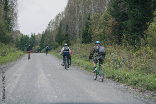 People on a cycling marathon, Russia, Zarinsk