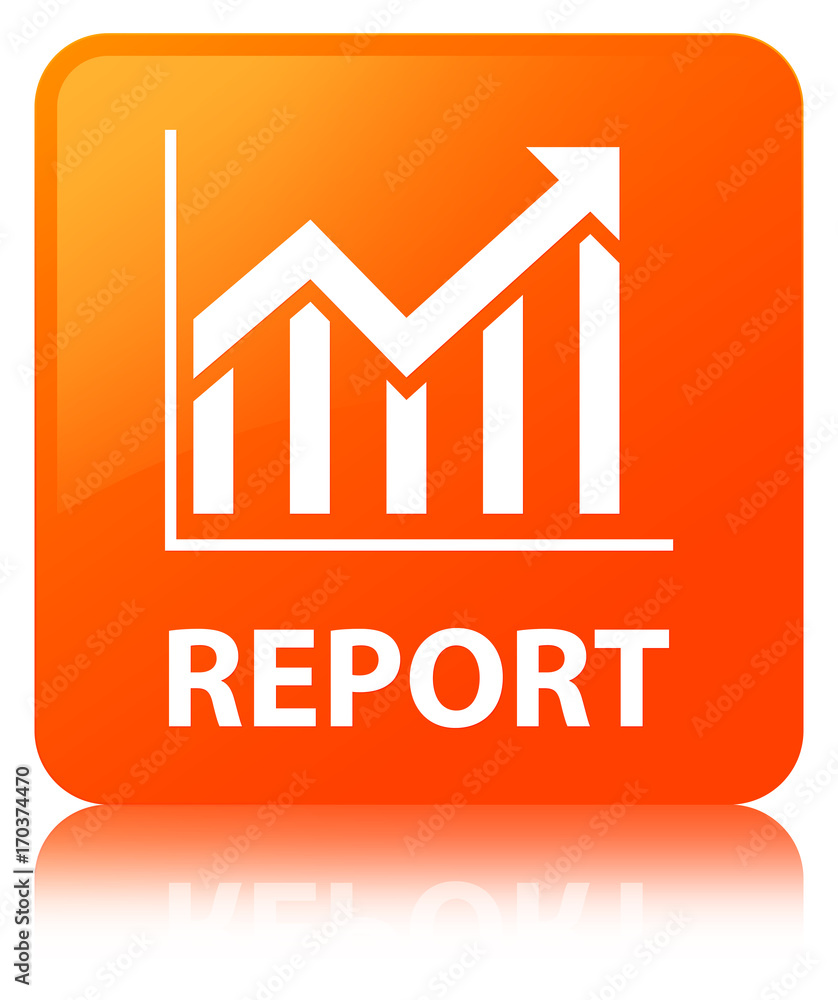 Report (statistics icon) orange square button Report (statistics icon) orange square button
