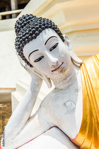 Beautiful reclining Buddha statue at Phra That Suthon Mongkhon Khiri temple photo