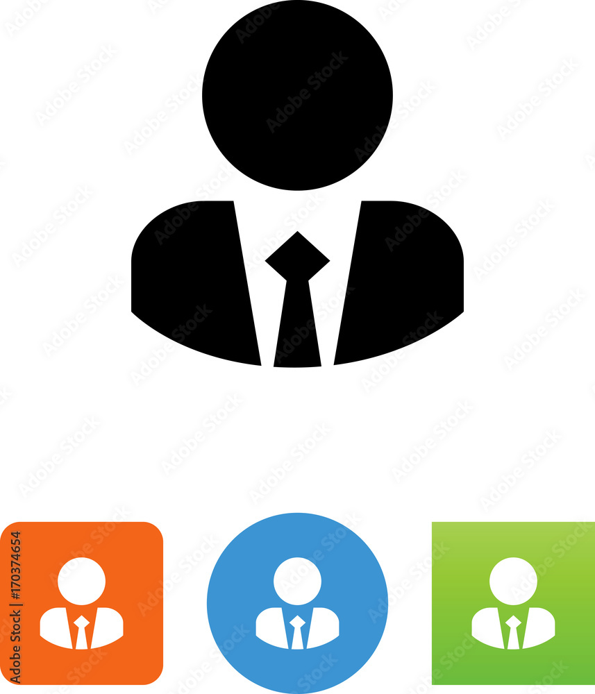 Person Wearing Suit And Tie Icon - Illustration Person Wearing Suit And Tie Icon - Illustration