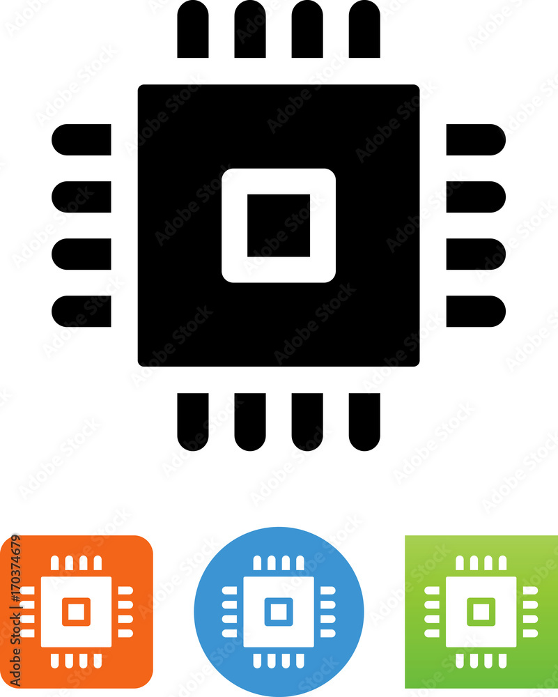 Vector Computer Chip Icon Vector Computer Chip Icon