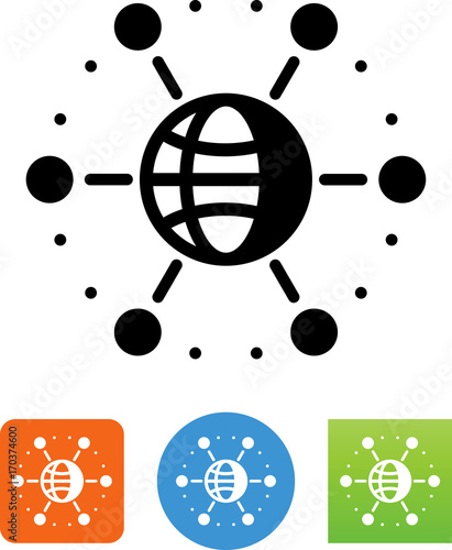 Interconnected Global Network Icon