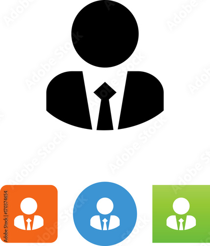 Person Wearing Suit And Tie Icon - Illustration