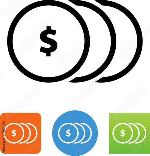 Stack of Coins Icon - Illustration