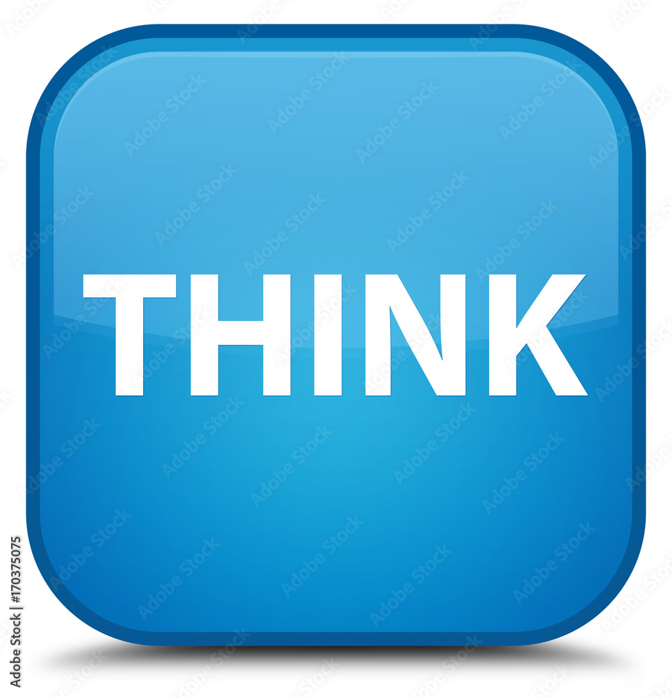 Think special cyan blue square button Think special cyan blue square button