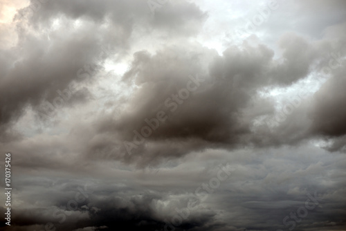 Dark ominous grey storm clouds.