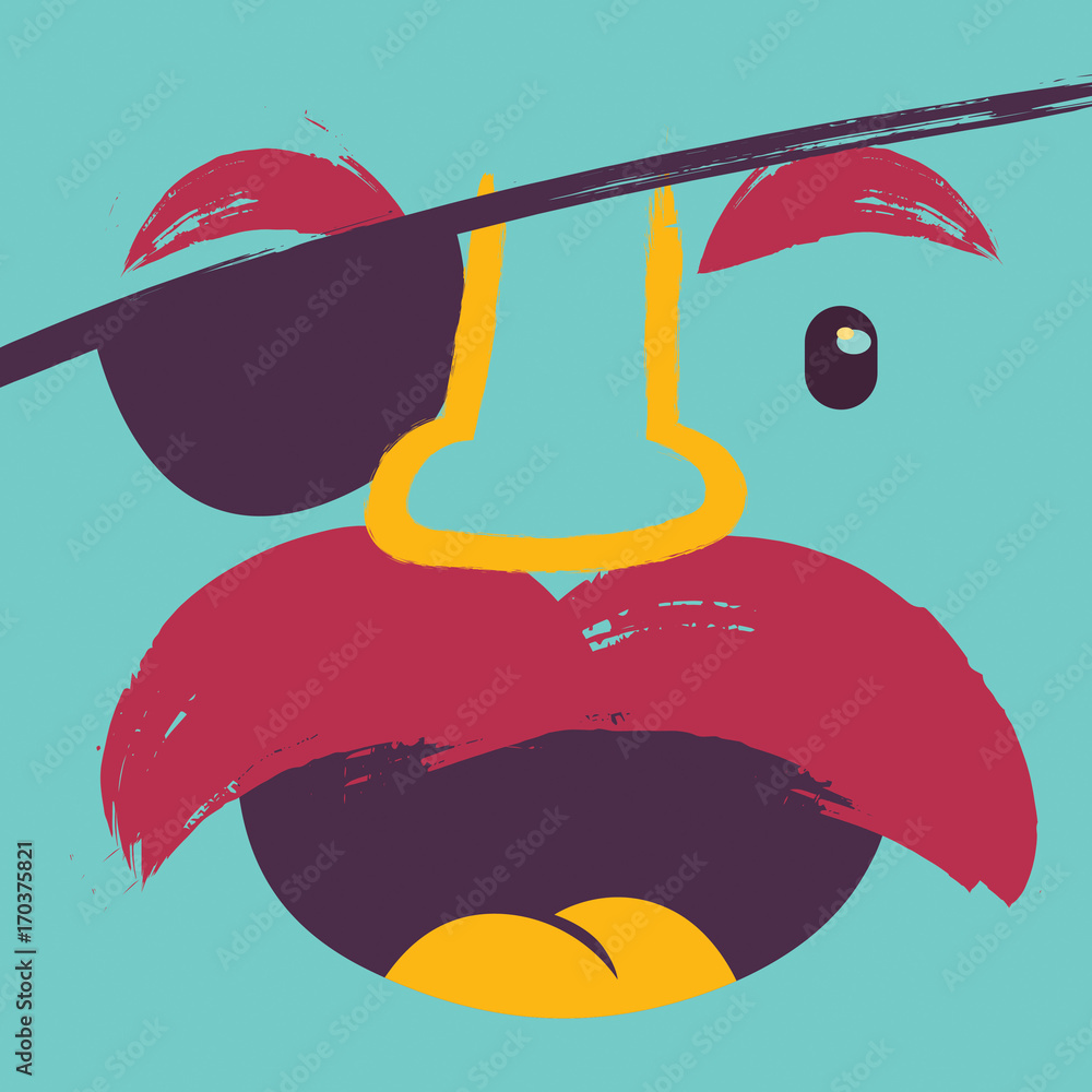 Funny cartoon avatar face